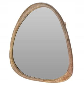 shumee Organsko stensko ogledalo z lesenim okvirjem 53x60 cm