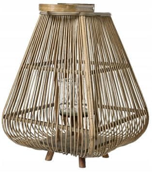 shumee Laterna iz bambusa z lesenimi nogami in ročajem 31x25 cm