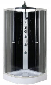 shumee Pravokotna kotna tuš kabina s hidromasažo 90x90x225 cm