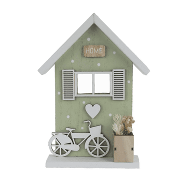 Rayher.	 Lesena dekoracija, Hišica s kolesom