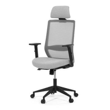Autronic Pisarniški stol Office chair, gray MESH mesh, gray fabric, plastic cross, synchronous mechanism, wheels for hard surfaces (KA-V3329 GREY)