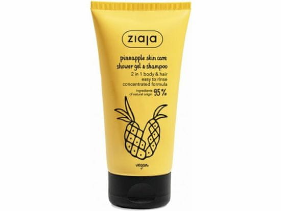 Ziaja Energizing Shower Gel & Shampoo Pineapple Skin Care (gel za prhanje in šampon) 160 ml