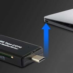 MG Card Reader čitalec pomnilniške kartice USB-C / USB, črna