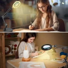 MG FX310 LED namizna svetilka s povečevalnim steklom, črna