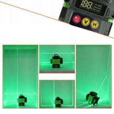 Dexxer Aku. 16 linijski zeleni gradbeni laserski nivelir 2x 2400mah LCD LL28