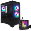 White Shark KOMPLET ohišje TORPEDO BLACK + 3x ventilatorji COMET RGB + CAPTAIN 500W 80+ napajalnik 