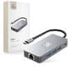 Tech-protect HB05 HUB adapter USB-C - 3x USB / HDMI 4K / SD / TF / USB-C 100W / RJ45, siva