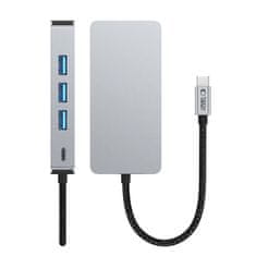 Tech-protect HB05 HUB adapter USB-C - 3x USB / HDMI 4K / SD / TF / USB-C 100W / RJ45, siva