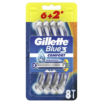 Gillette Brivniki za enkratno uporabo Blue3 Comfort 6+2 kosi