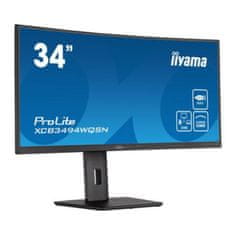 iiyama Monitor 86,4 cm (34,0) XCB3494WQSN-B5 3440x1440 Curved 120Hz VA 0,4ms HDMI DisplayPort USB-C 65W 4xUSB3.0 HAS Zvočniki sRGB99% FreeSync Premium RJ45 KVM HDR