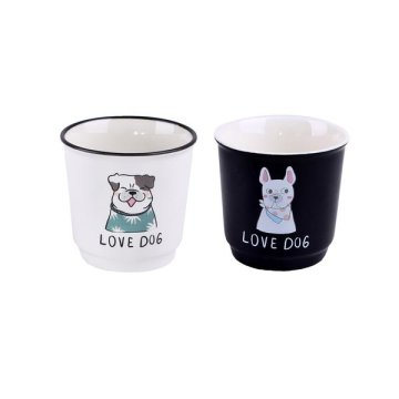 Toro Komplet lončkov 6 kosov LOVE DOG, keramika 90ML 2ASS
