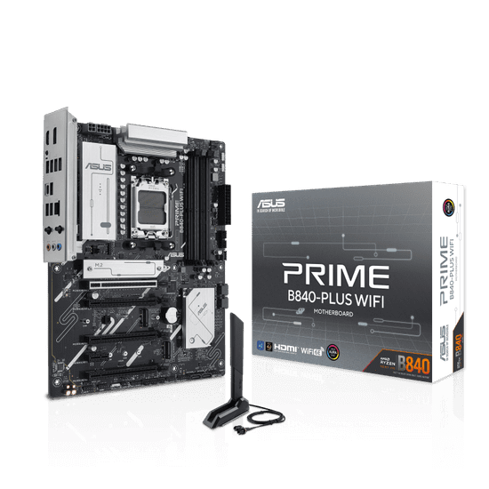 ASUS Prime B840-Plus osnovna plošča, AMD B840, 4xDDR5, 3xM.2, 4xSATA, 2.5Gb LAN, WiFi (90MB1IZ0-M0EAY0)