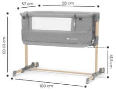 Kinderkraft Neste Grow 3v1 otroška postelja light grey full wood
