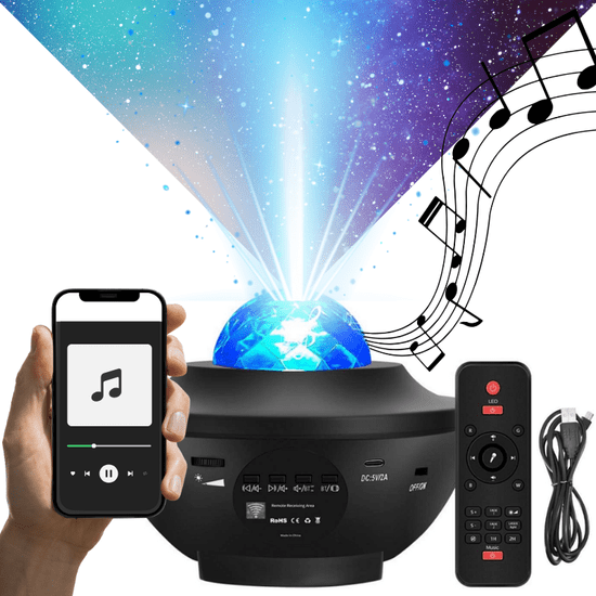 shumee Zvezdni projektor Nebo Projektor LED nočna lučka Bluetooth zvočnik + daljinski upravljalnik