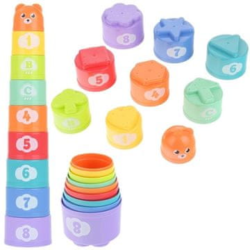 Nobo Kids Barviti izobraževalni vodni lončki Puzzle Tower Piramida Piramida Medvedek