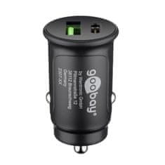 Goobay Dual-USB Auto Fast Charger USB-C črn avtomobilski polnilnik