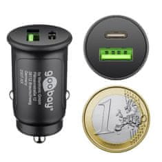 Goobay Dual-USB Auto Fast Charger USB-C črn avtomobilski polnilnik