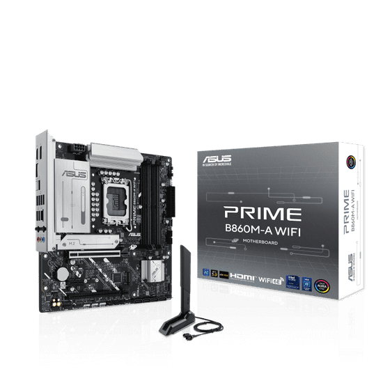 ASUS Prime B860M-A osnovna plošča, WIFI, LGA1851, mATX, Intel B860, 4xDDR5, 2xM.2 (90MB1JY0-M0EAY0)