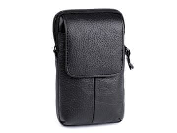 Moška torbica za pas / denarnica za mobilni telefon / dokumente 10,5x17 cm - črna