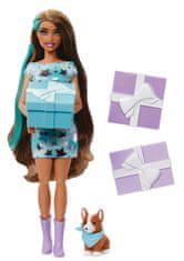 Mattel Barbie Party Unboxed punčka, temnolaska