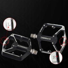 Korbi Aluminijaste močne platformne pedale za kolo, strojni ležaji, pini, črne