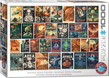 EuroGraphics Puzzle Vintage plakati Nezemljani 1000 kosov