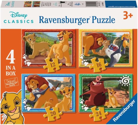 Ravensburger Levji kralj Puzzle 4v1 (12, 16, 20, 24 kosov)