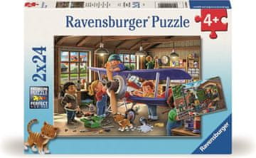 Ravensburger Puzzle Postanite serviser letal in vlakov! 2x24 kosov