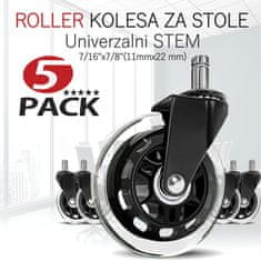 5 PACK ROLLER Komplet 5 - Roller kolesc za pisarniške stole