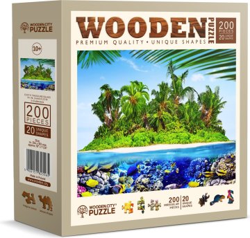 Wooden city Lesena sestavljanka Eksotični otok zakladov 200 kosov