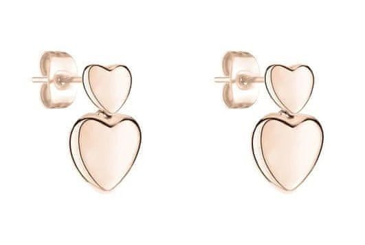 Tamaris Pozlačeni spuščeni uhani Bold Hearts TJ-0629-E-14