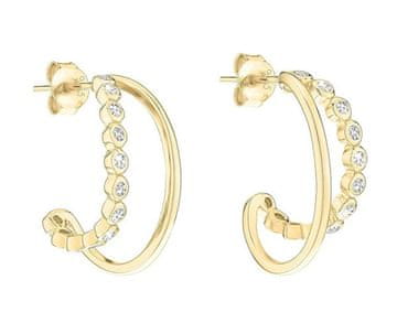 Tamaris Pozlačeni uhani s cirkoni Tiny Glimmer TJ-0610-E-21