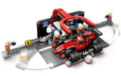 LEGO City 60443 Servisni boks in mehaniki z avtomobilom Ferrari F1