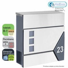 MAIL BOX LUEN LUEN- B1Poštni nabiralnik z režo za časopis INOX