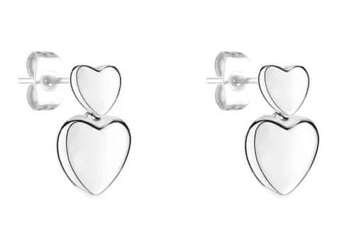 Tamaris Jekleni viseči uhani Bold Hearts TJ-0627-E-14