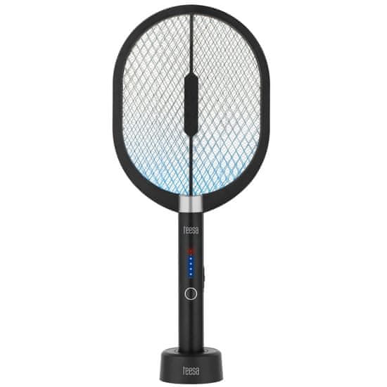 Teesa 3v1 aku. električni lopar UV LED uničevalec insektov črn