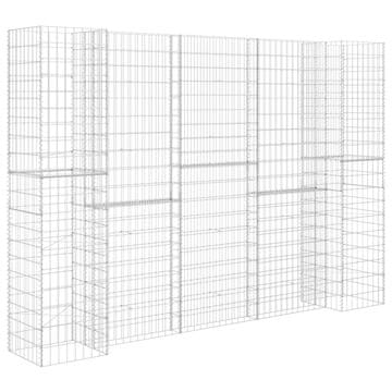 Vidaxl Korito za rastline gabion H-oblike jeklo 260x40x200 cm