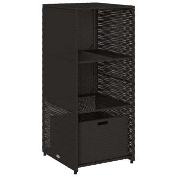 Vidaxl Vrtna omara za shranjevanje črna 50x55x115 cm poli ratan