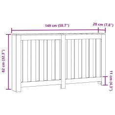 Vidaxl Pokrov za radiator rjav hrast 149x20x82 cm inženirski les