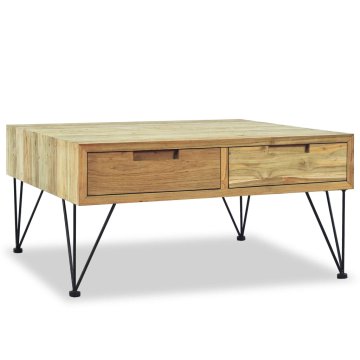 Vidaxl Klubska mizica iz tikovine 80x80x40 cm masivna tikovina