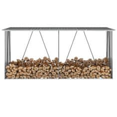 Vidaxl Vrtna lopa za drva pocinkano jeklo 330x84x152 cm antracitna