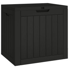 Vidaxl Vrtna škatla za shranjevanje črna 55,5x43x53 cm PP