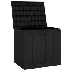 Vidaxl Vrtna škatla za shranjevanje črna 55,5x43x53 cm PP