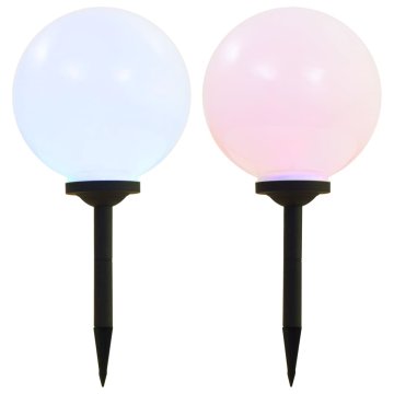 Vidaxl Zunanje solarne svetilke 2 kosa LED okrogle 30 cm RGB