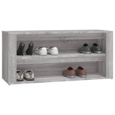 Vidaxl Regal za čevlje siva sonoma 100x35x45 cm inženirski les