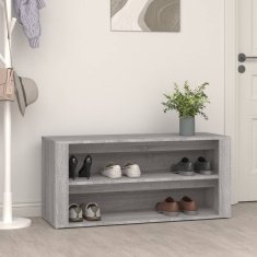 Vidaxl Regal za čevlje siva sonoma 100x35x45 cm inženirski les