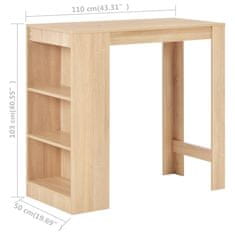 Vidaxl Barska miza s polico 110x50x103 cm hrast