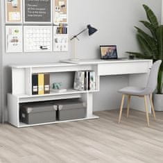 Vidaxl Kotna pisalna miza bela 200x50x76 cm iverna plošča