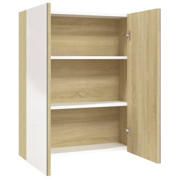 Vidaxl Kopalniška omarica z ogledalom 60x15x75 cm MDF