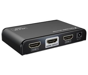 PremiumCord HDMI 2.0 razdelilnik 1-2 priključka, 4K x 2K/60Hz, FULL HD, 3D, črna